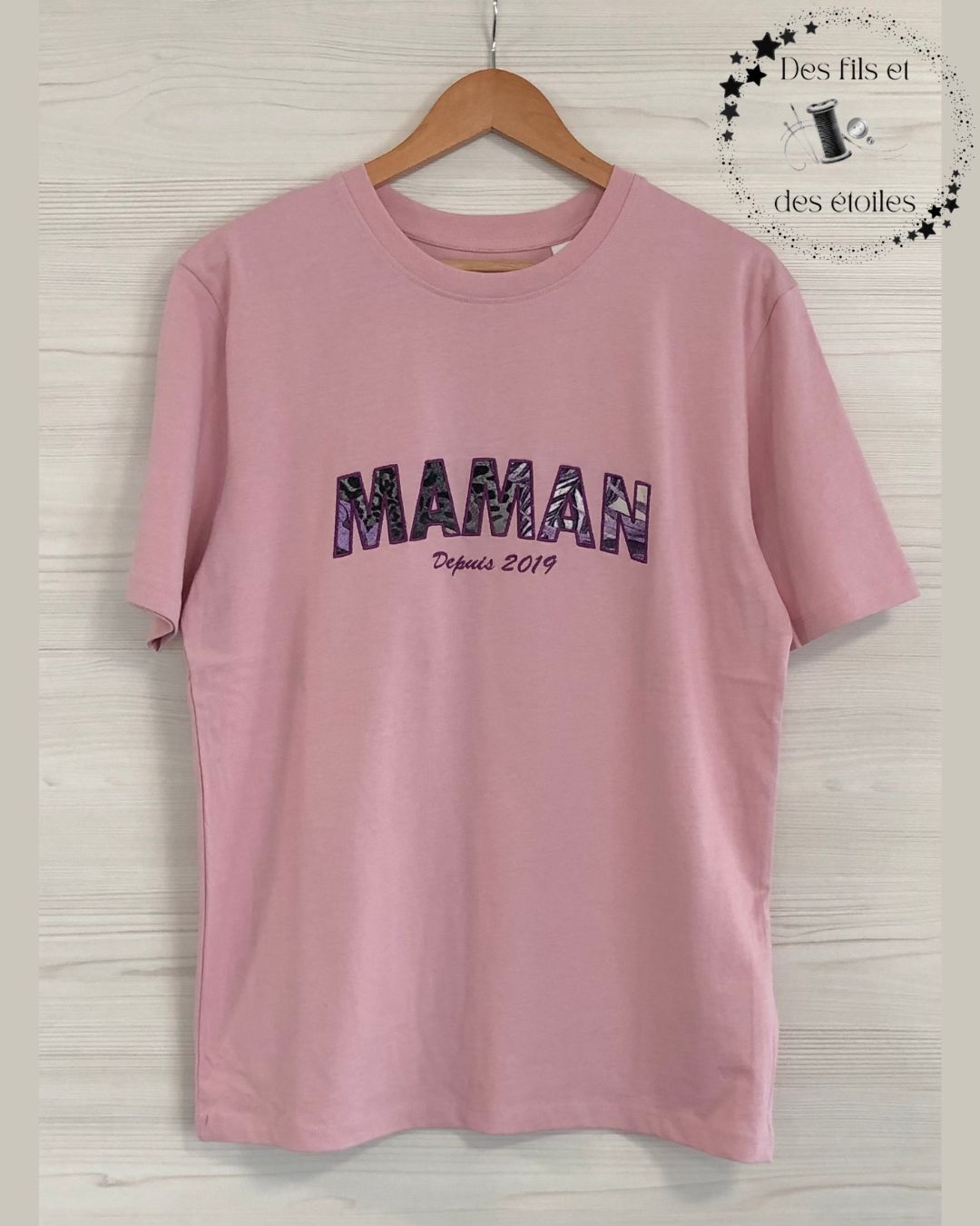 T-shirt Memories col rond MAMAN - Depuis 20.. (date à personnaliser)