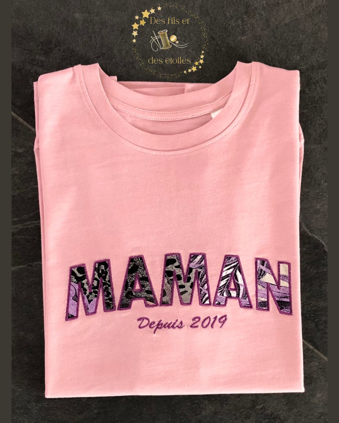 T-shirt Memories col rond MAMAN - Depuis 20.. (date à personnaliser)