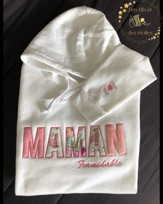 Sweat Memories MAMAN - Formidable - broderie manche coeur
