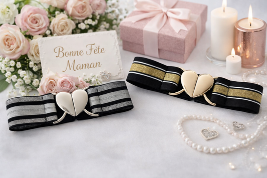 Ceinture élastique – Boucle cœur dorée