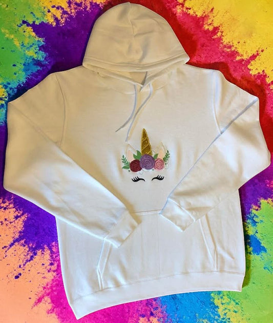 🦄💖 Sweat enfant brodé – Licorne florale